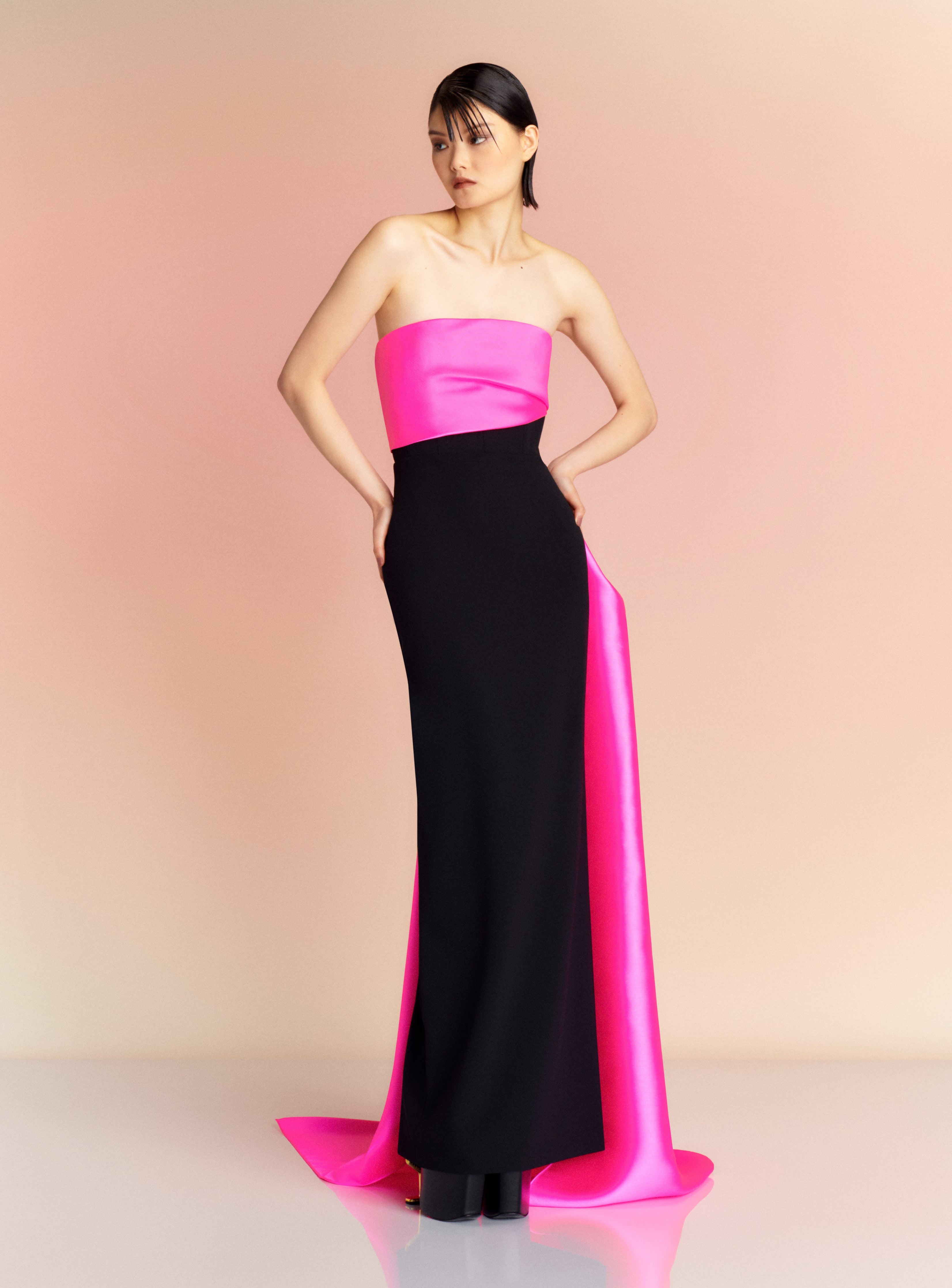 The Kinsley Maxi Dress in Hot Pink & Black – Solace London US