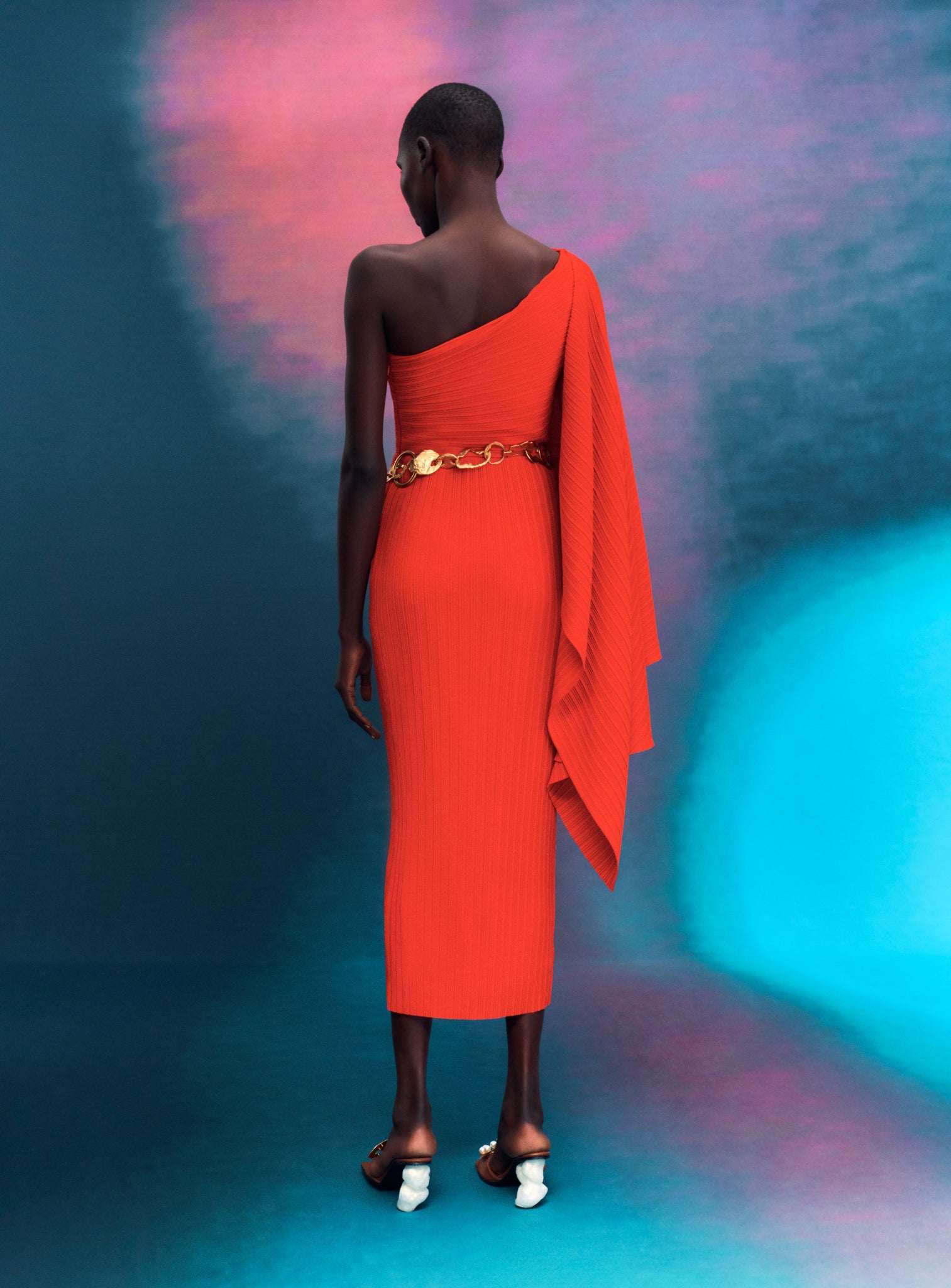 The Lenna Midi Dress in Red