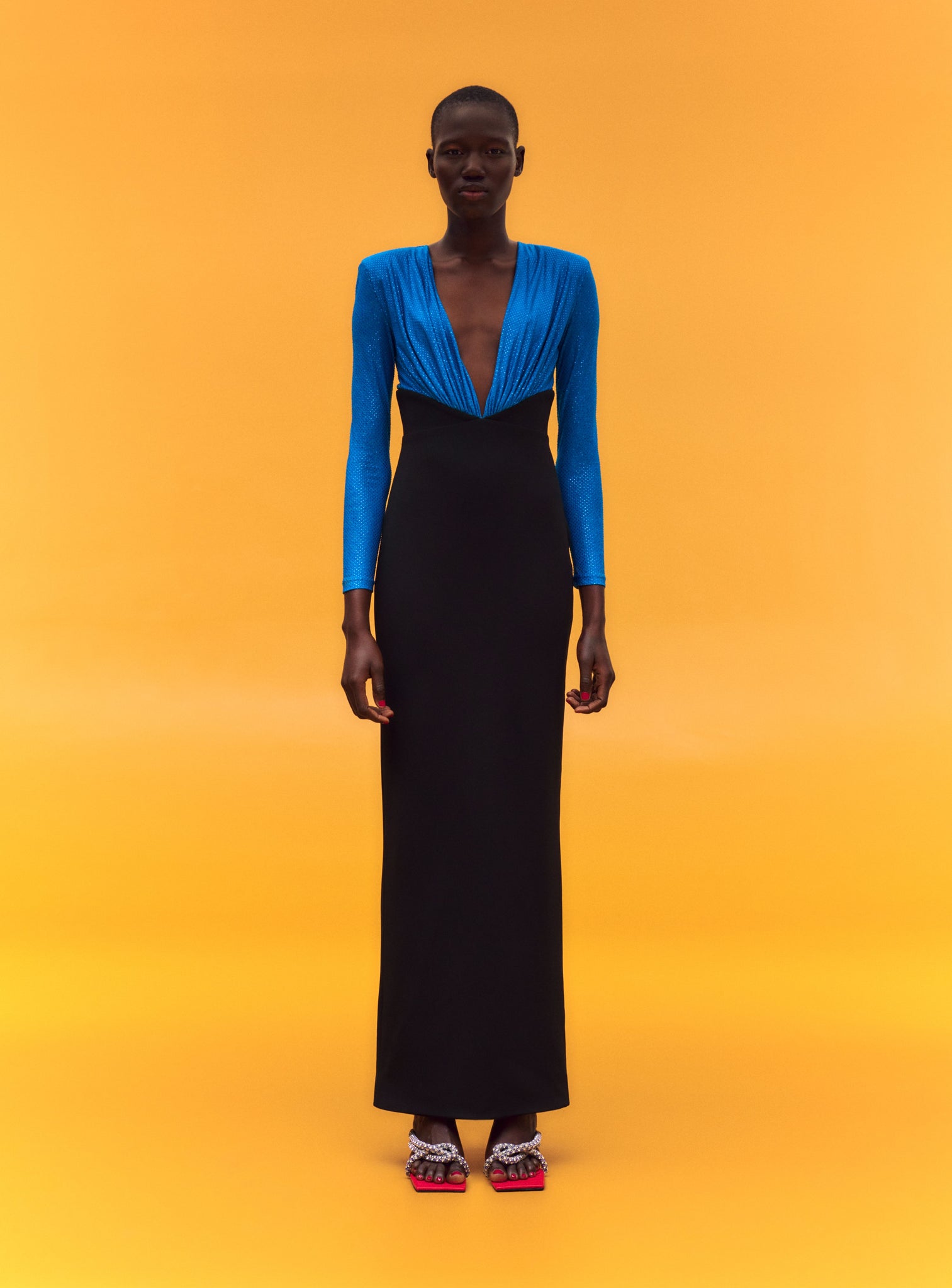 The Lena Maxi Dress in Cerulean Blue