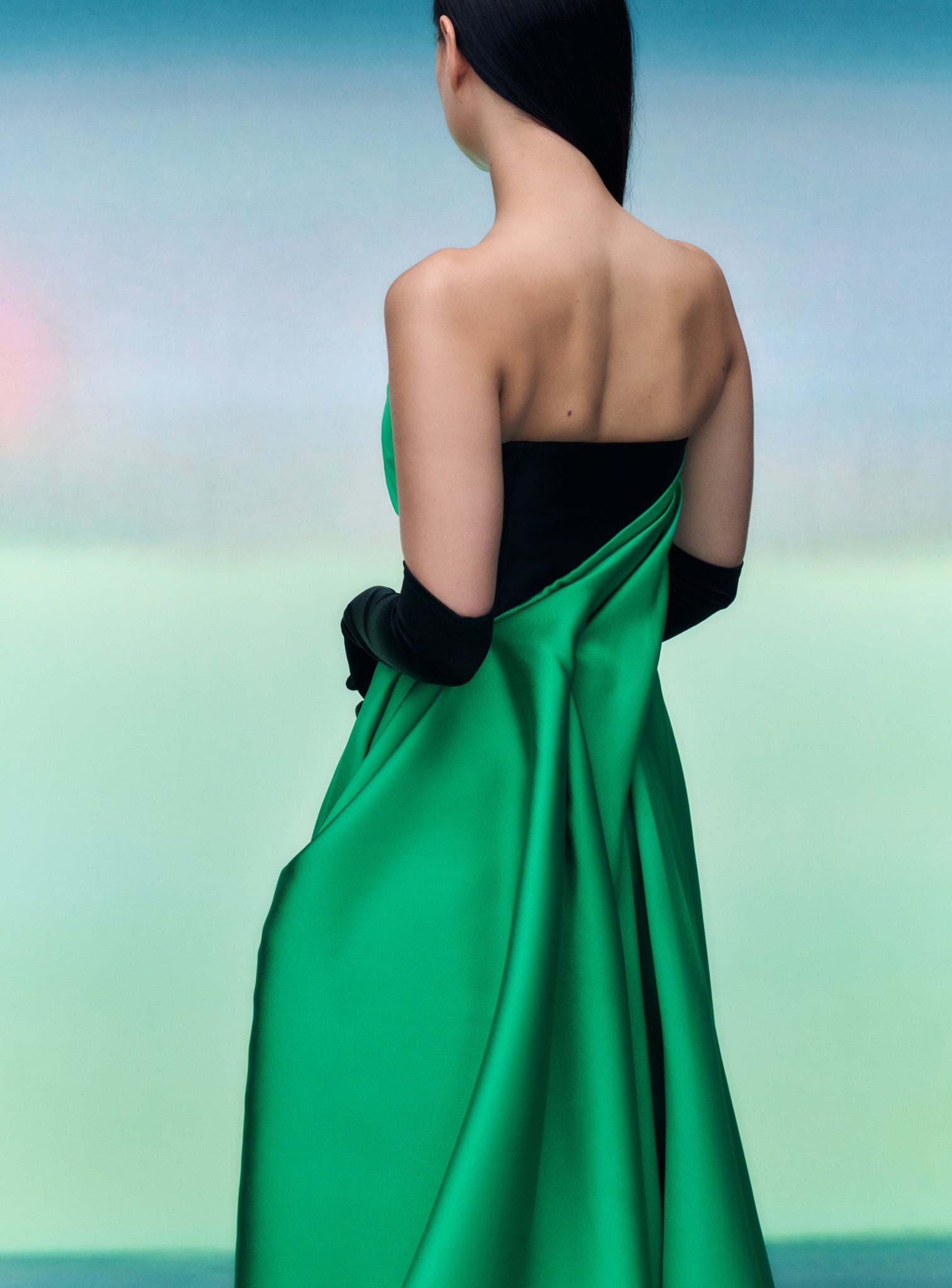 The Veronica Maxi Dress in Bright Green & Black