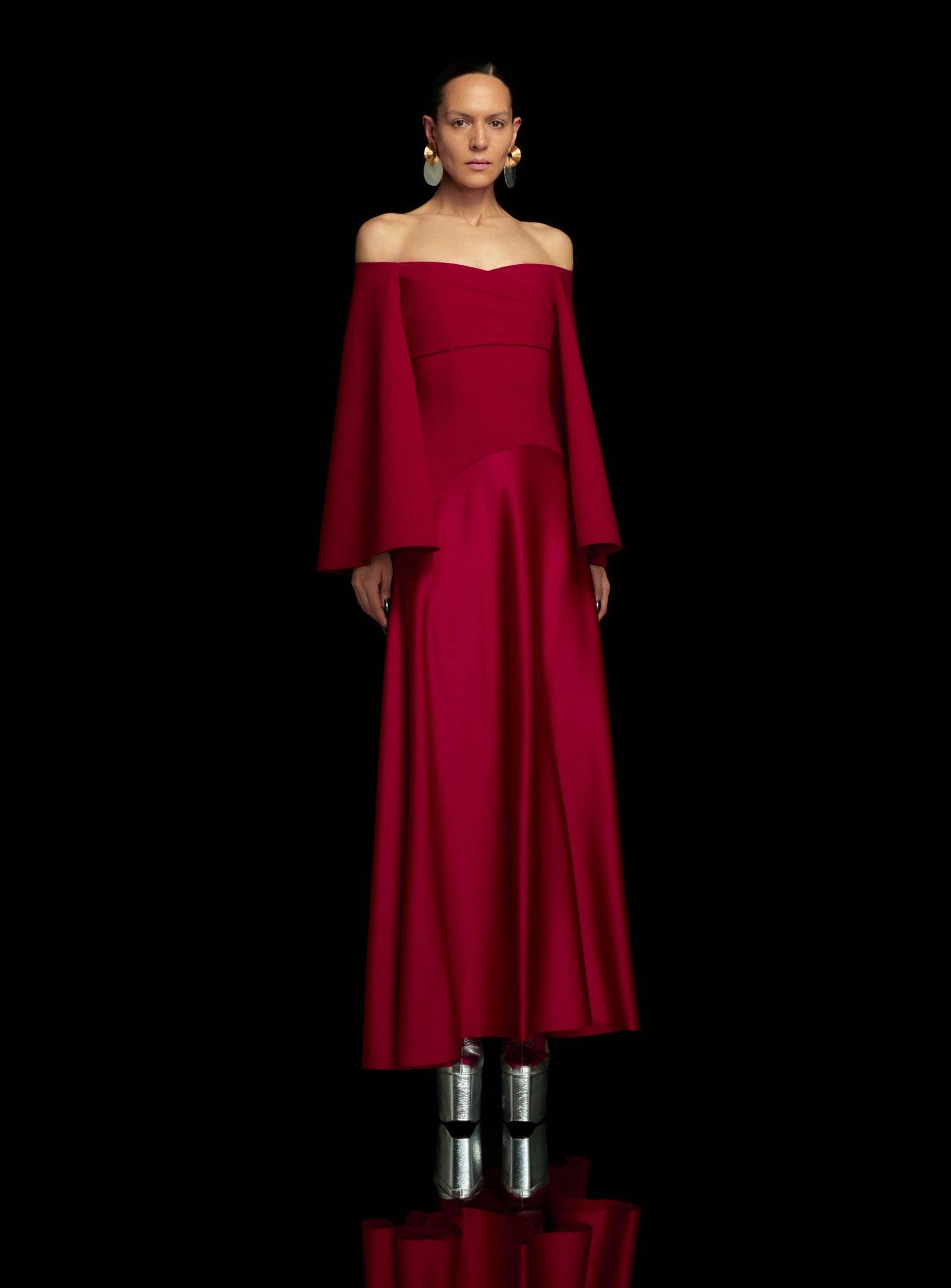 The Rina Maxi Dress in Ruby