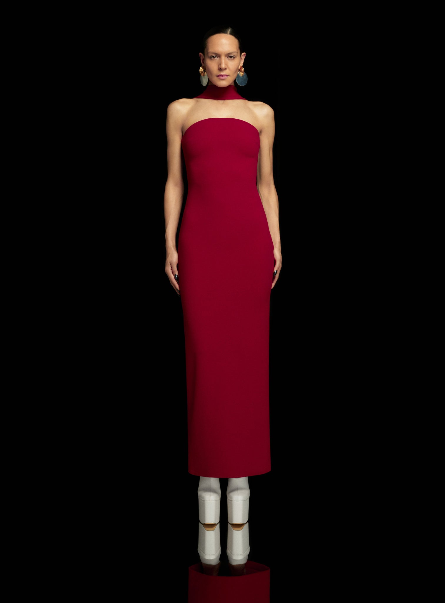 The Amari Maxi Dress in Ruby