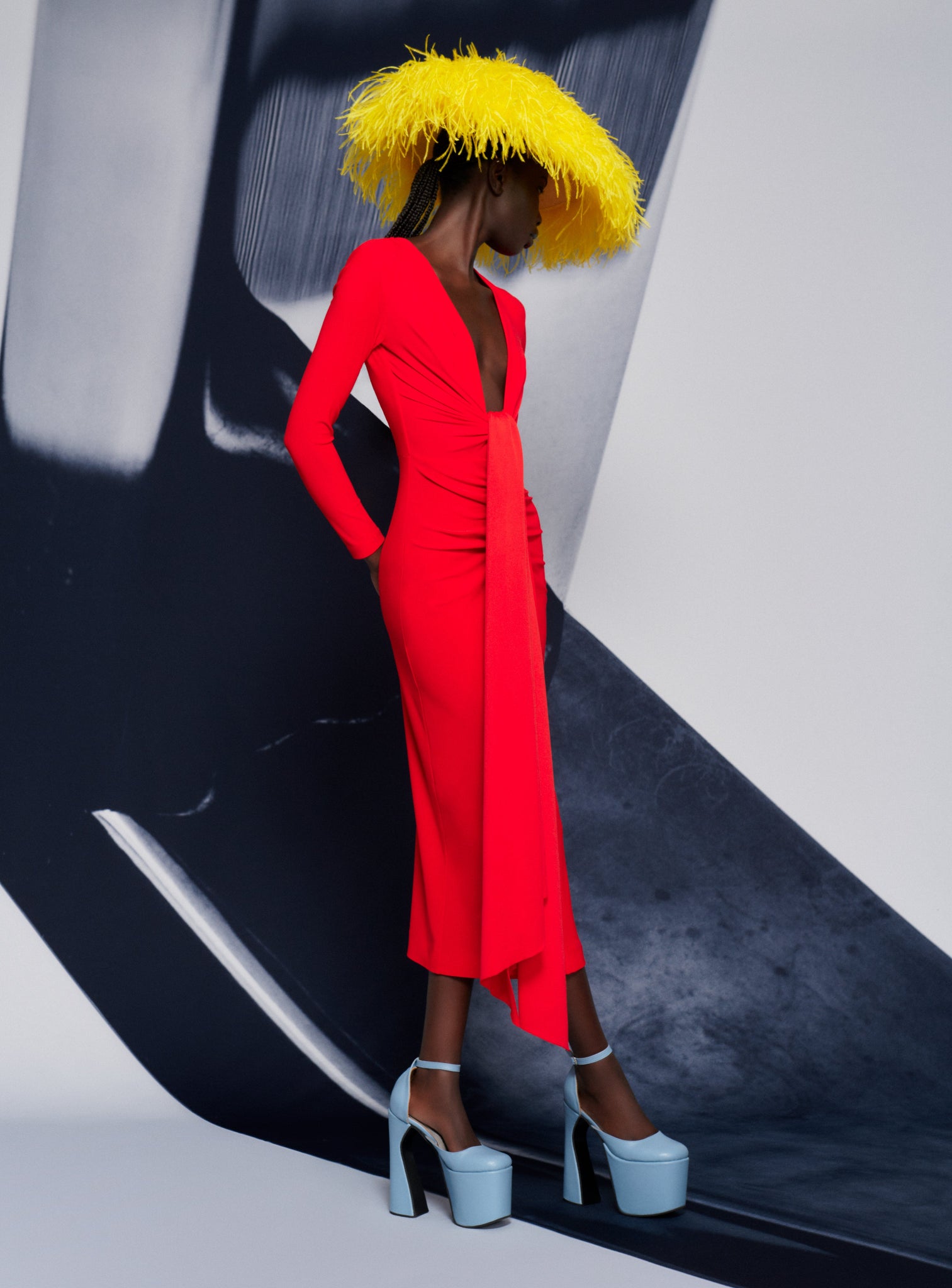 The Lorena Midi Dress in Red