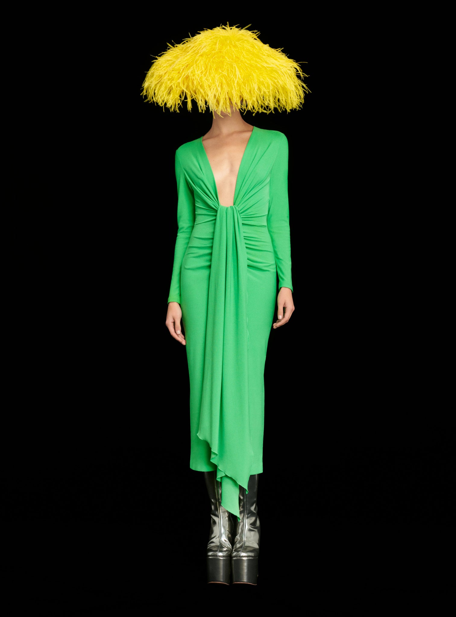 The Lorena Midi Dress in Bright Green