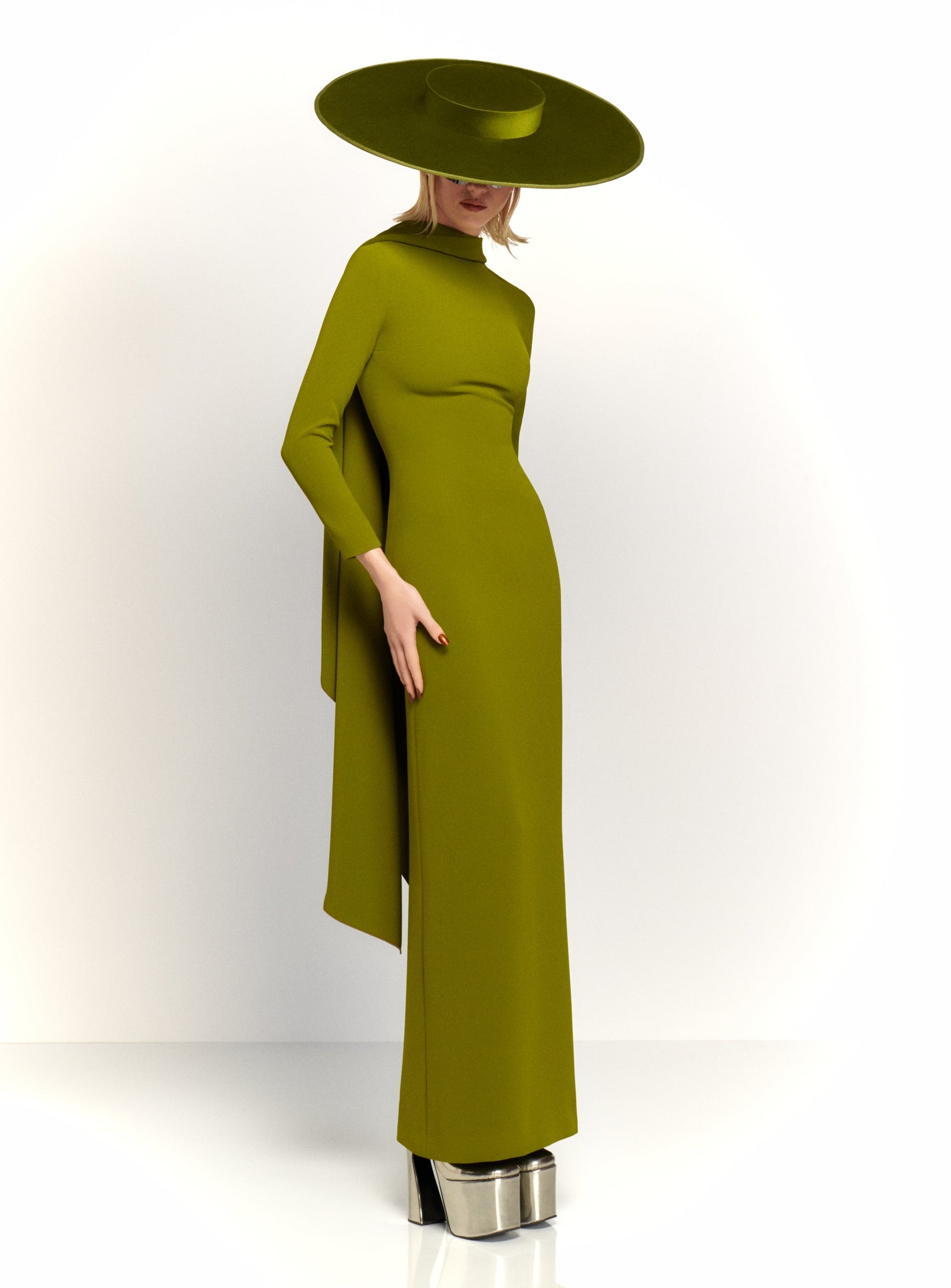 The Luisa Maxi Dress in Sweet Pea Green