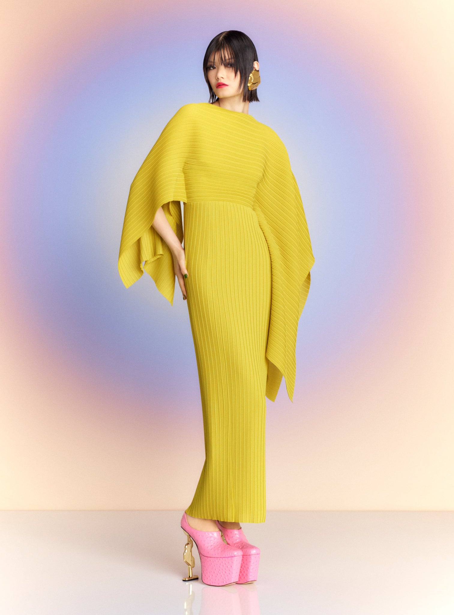 The Adami Maxi Dress in Chartreuse