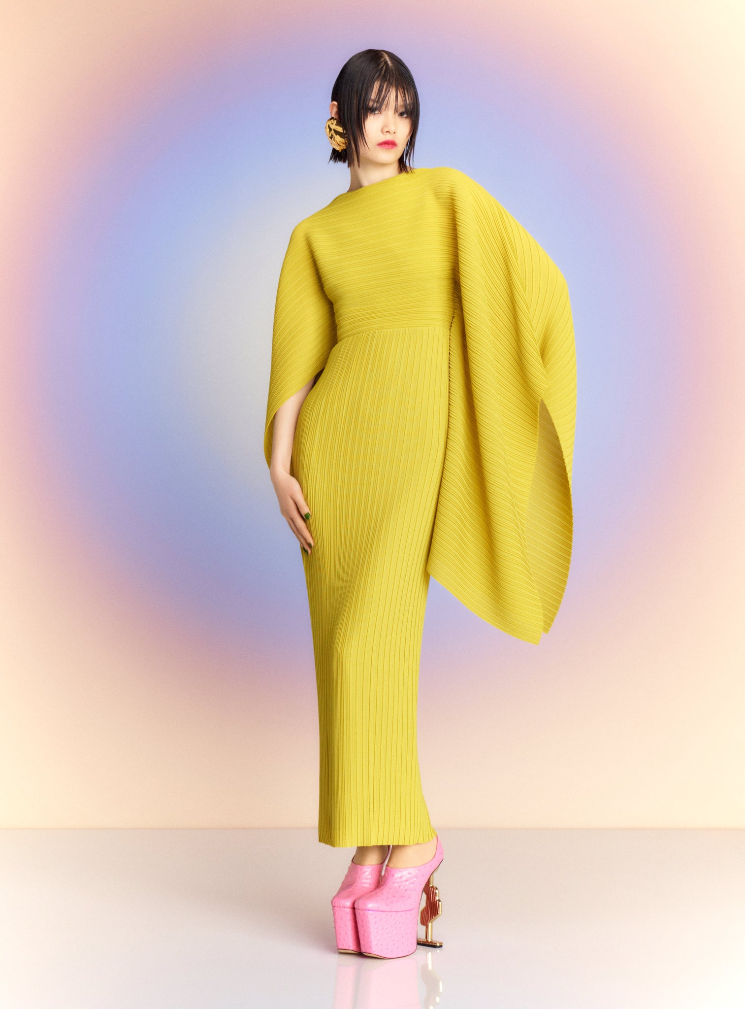 The Adami Maxi Dress in Chartreuse