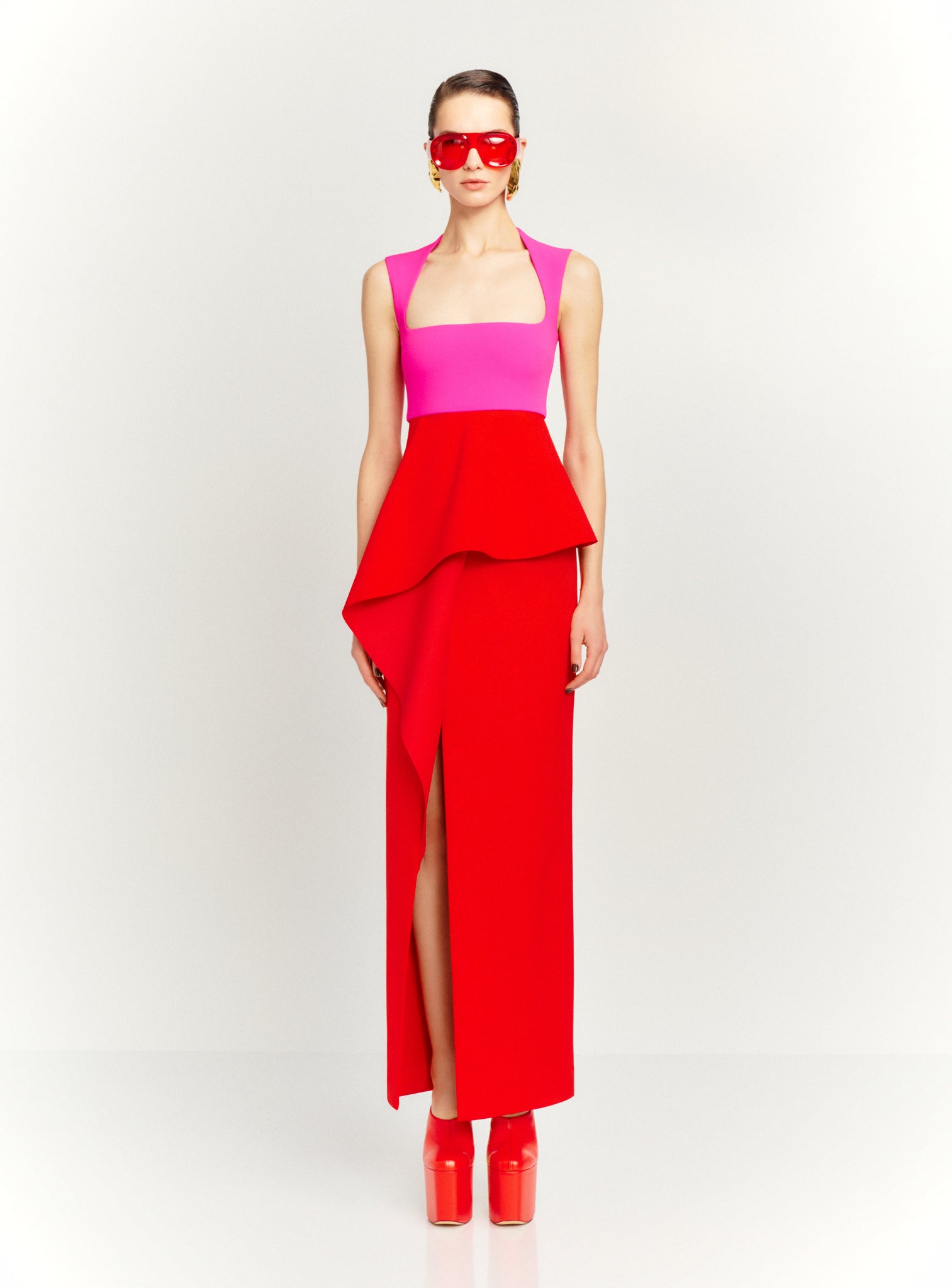 The Ally Maxi Dress in Pink and Red