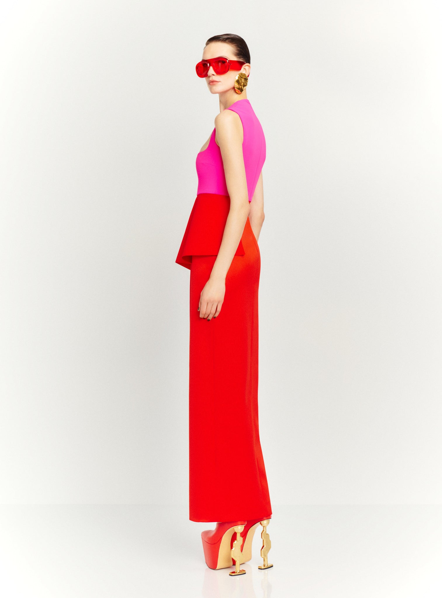 The Ally Maxi Dress in Pink and Red