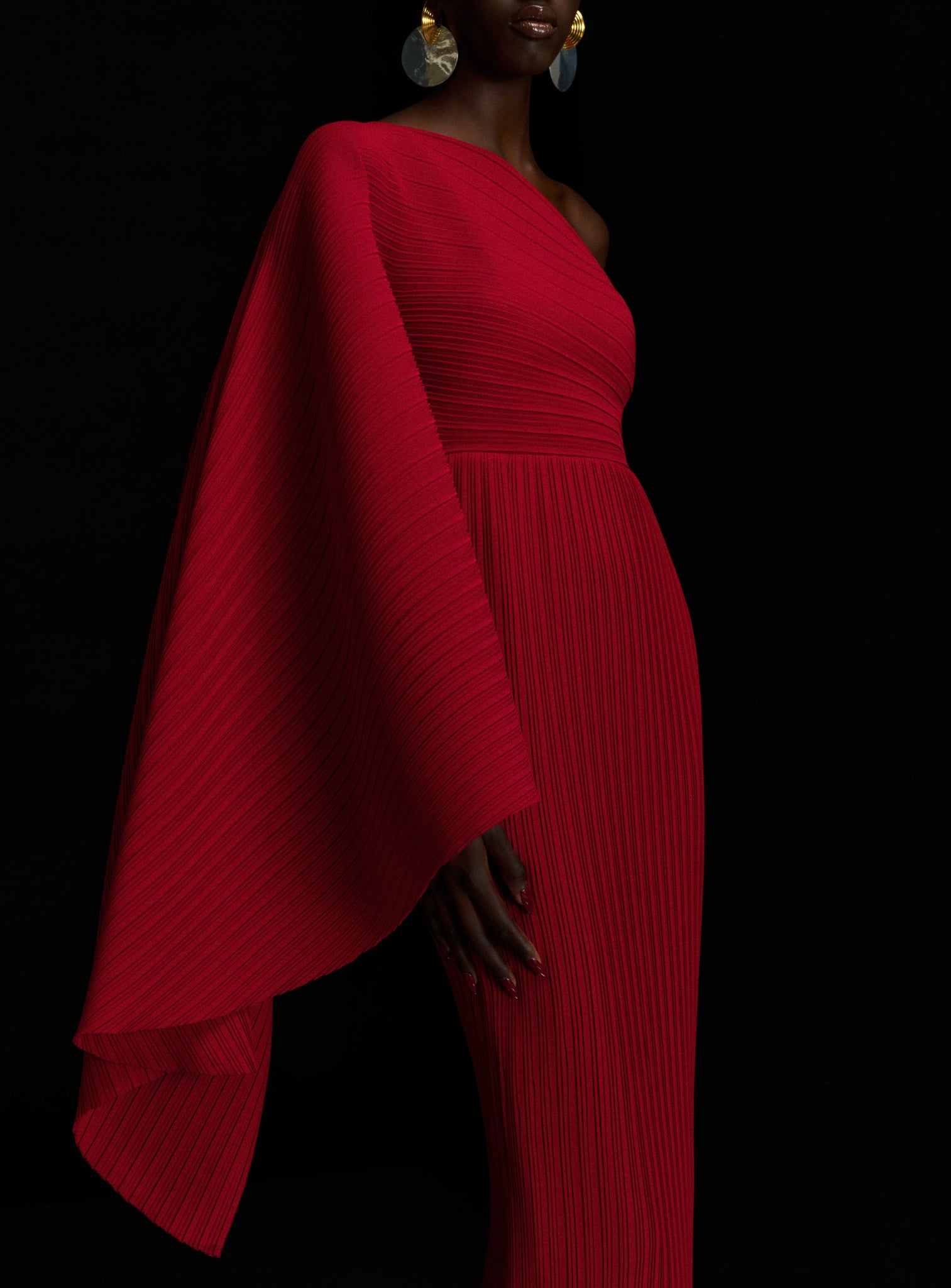 The Lenna Midi Dress in Ruby