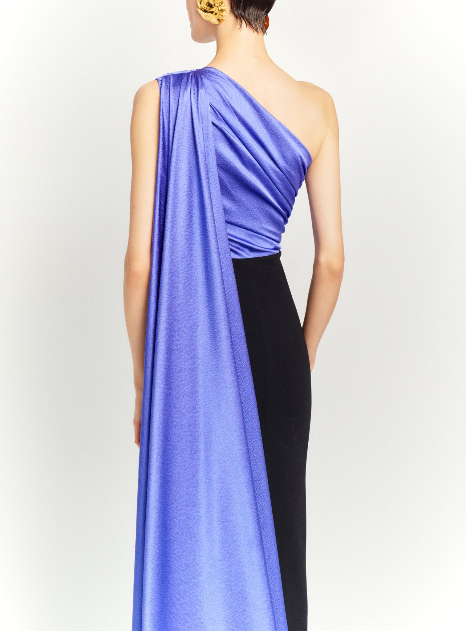 The Yeva Maxi Dress in Periwinkle and Black