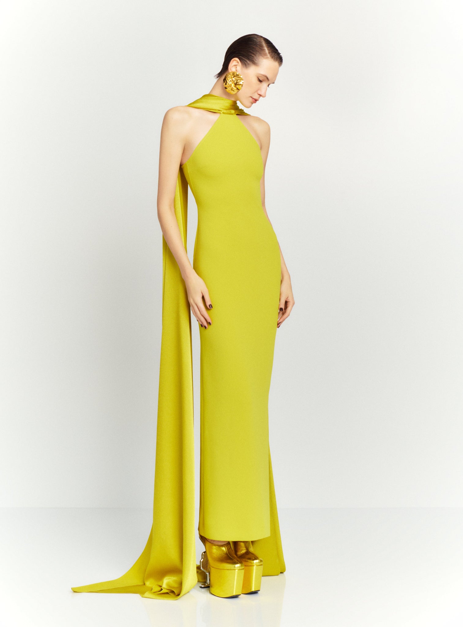 The Ophelia Maxi Dress in Chartreuse