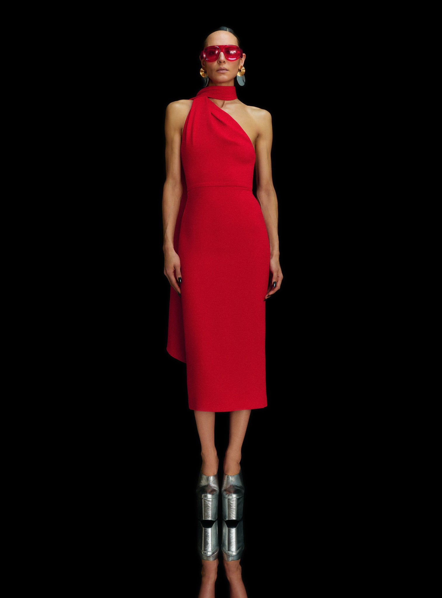 The Samira Midi Dress in Red