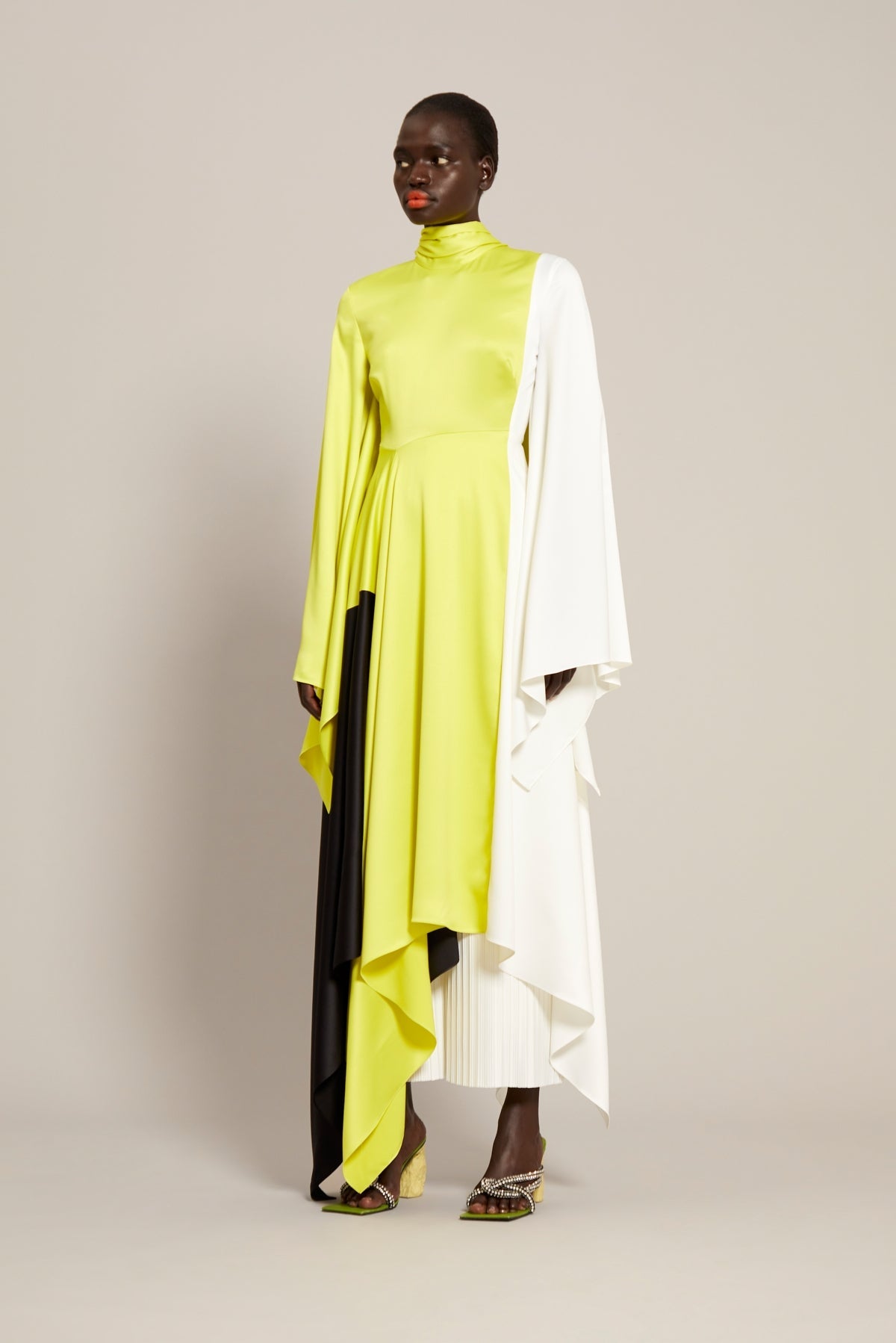 The Ella Dress in Colour Block Sulphur