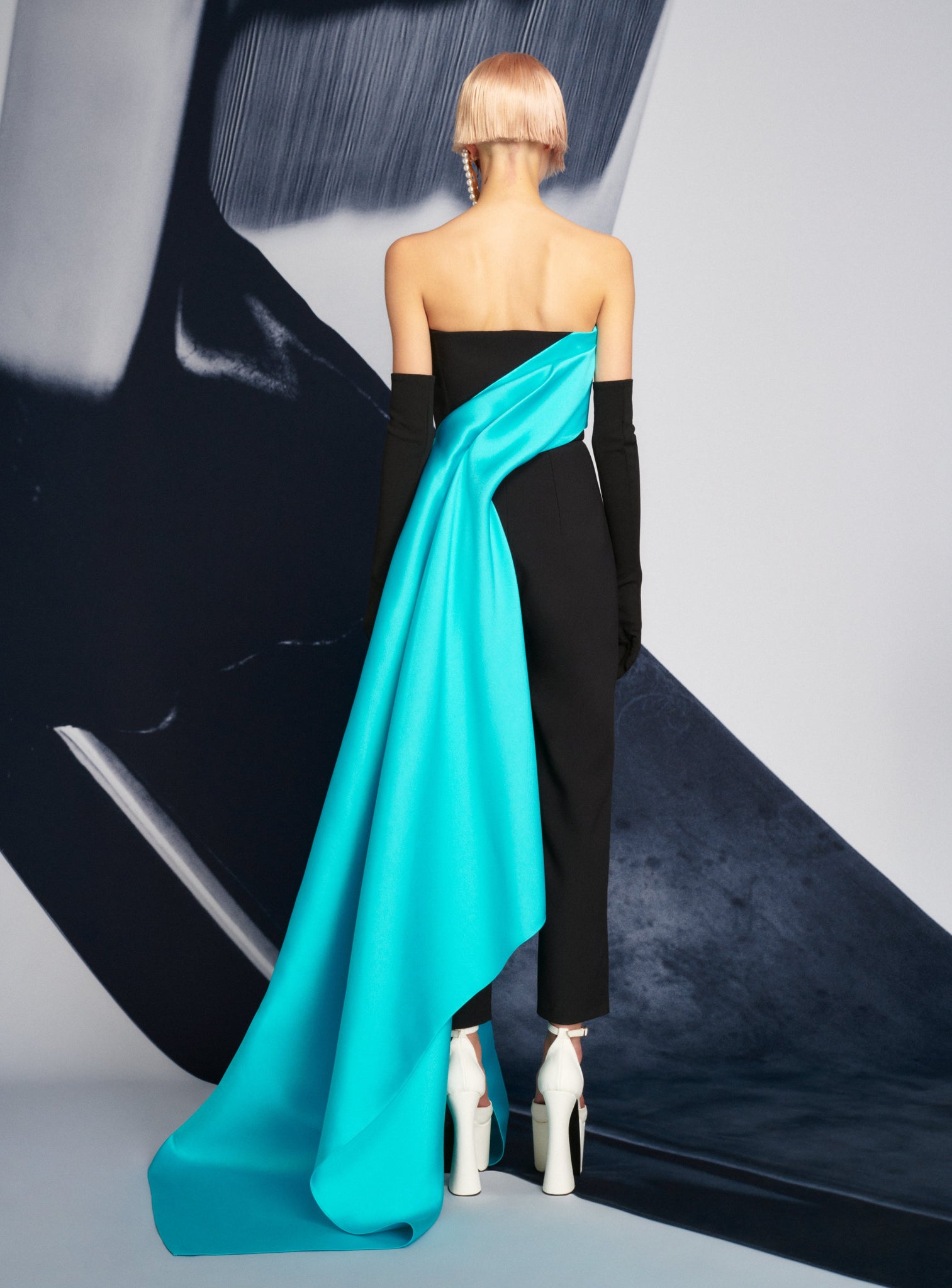 The Harlow Jumpsuit in Turquoise & Black