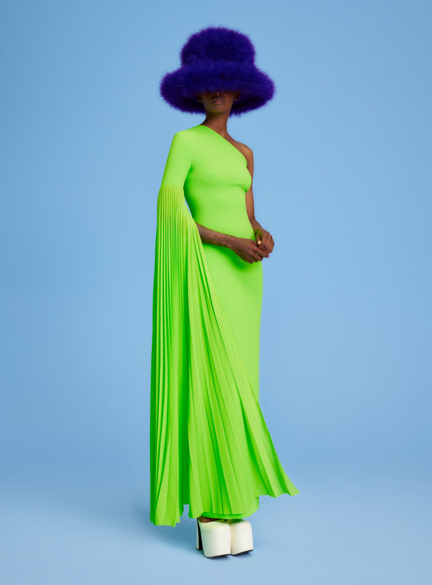 The Delia Maxi Dress in Lime