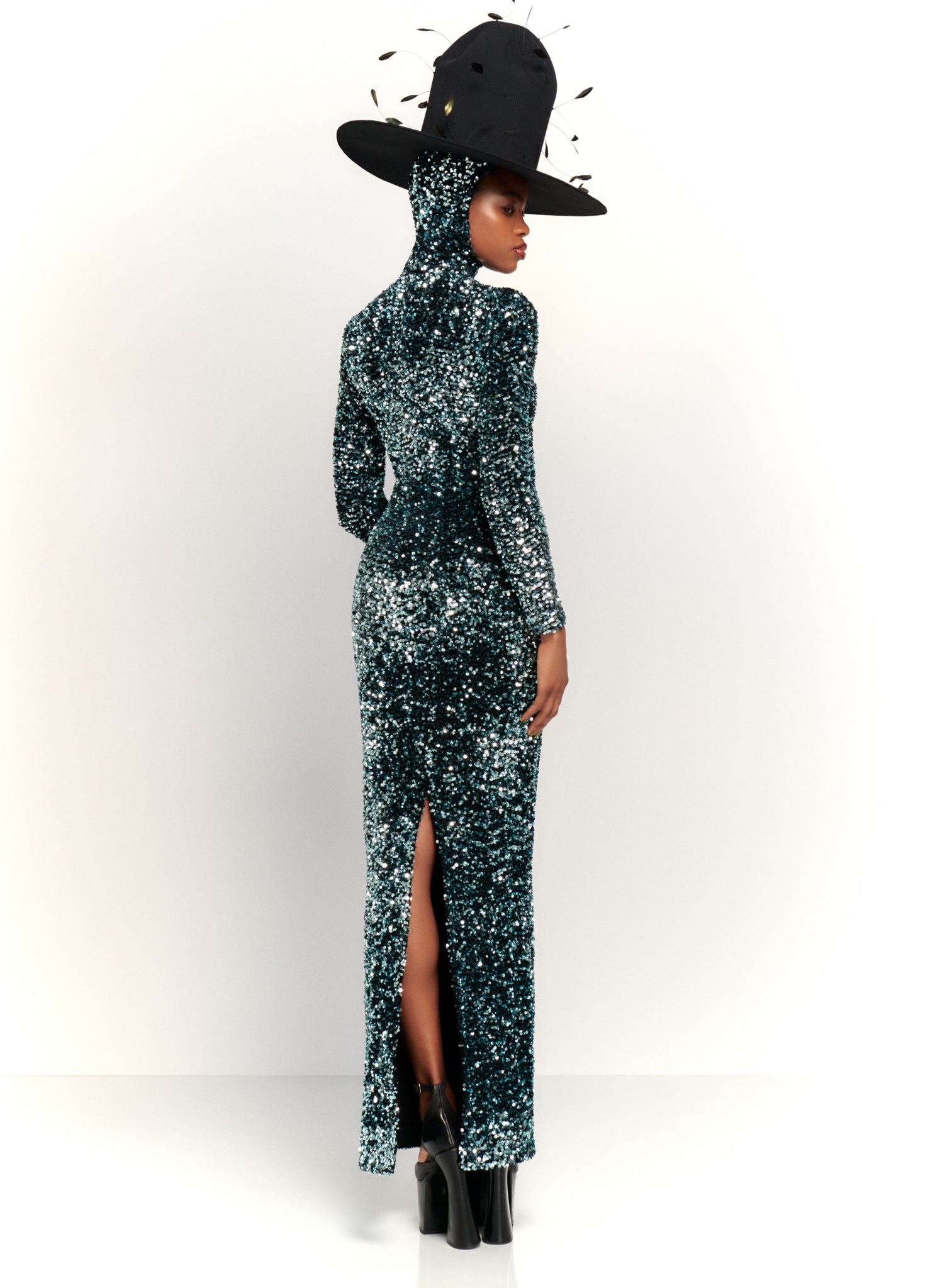 Solace London Quinn colour-block asymmetric dress - Black