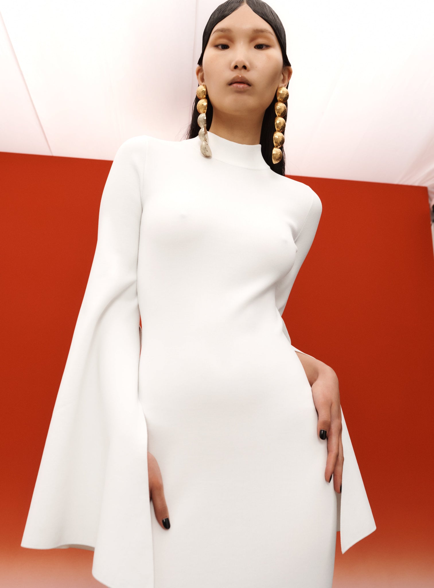The Ami Midi Dress in Cream – Solace London US