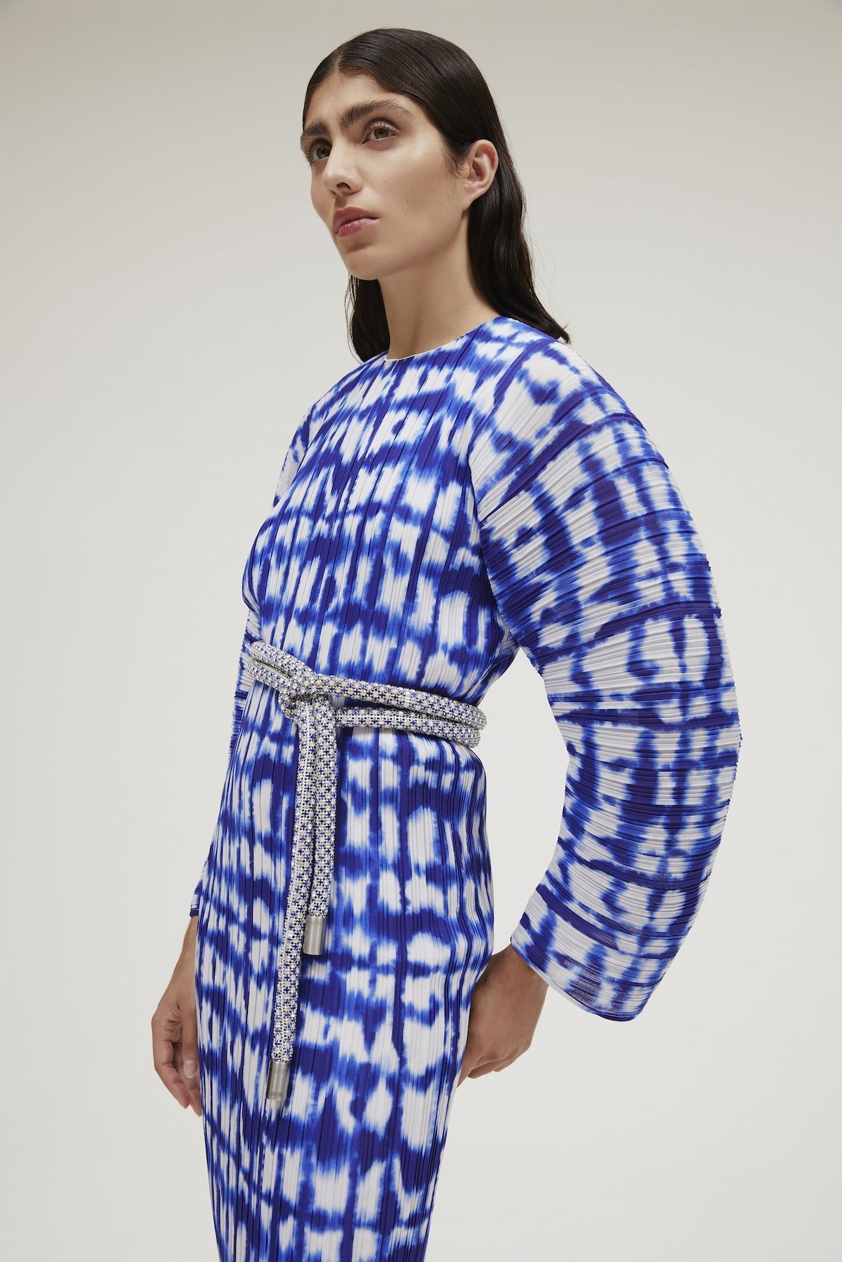 The Mirabelle Dress in Cobalt Blue Painted Check